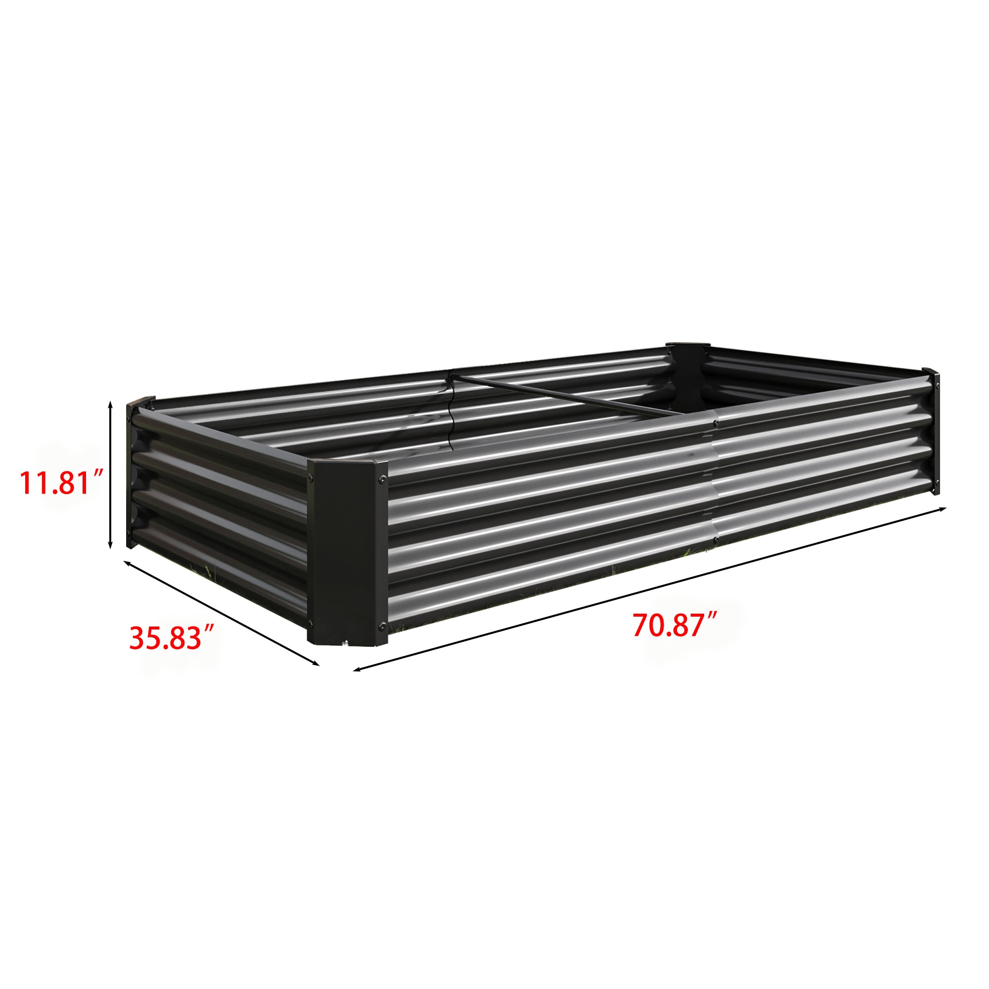 6×3×1 ft Metal Raised Garden Bed – Outdoor Galvanized Rectangle Planter