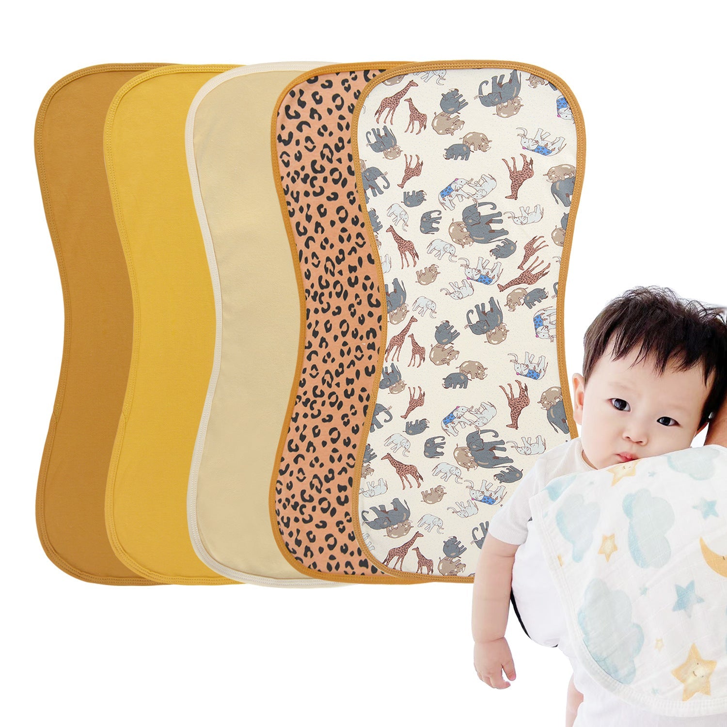Cotton Burp Cloth Bibs