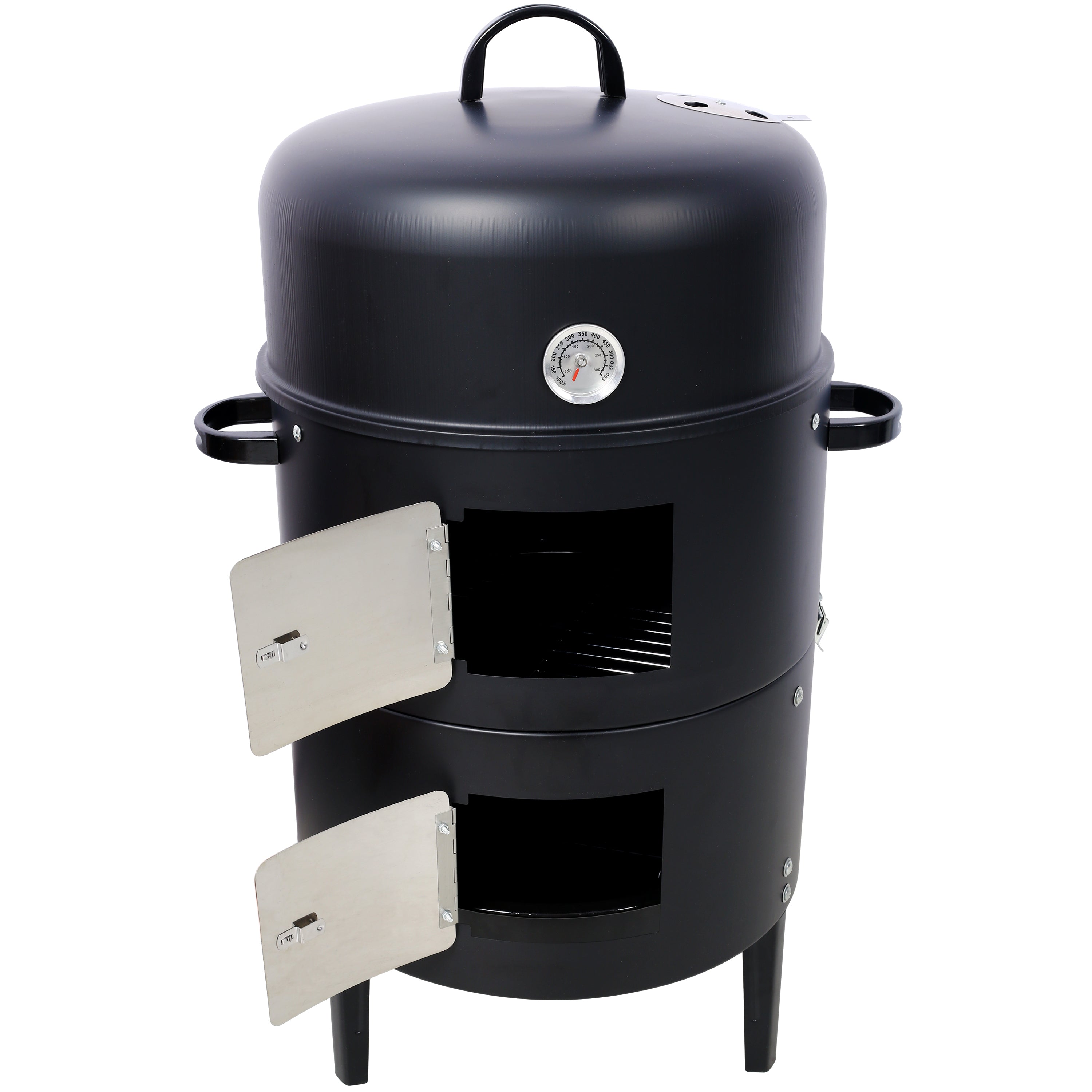 17-Inch Heavy Duty Steel Charcoal Smoker Grill – Black