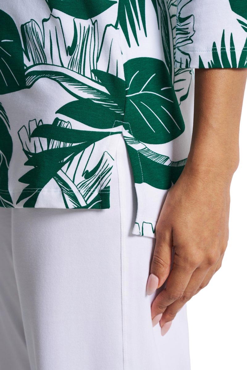 Women's St. Lucia Tunic Top in Eden Green Palm Paradise – UPF 50+ Sun Protective Top