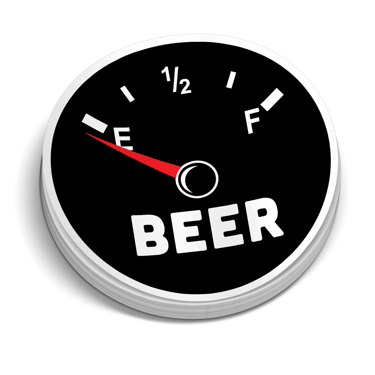 Beer Gauge — Funny Blue Collar Hard Hat Vinyl Decal