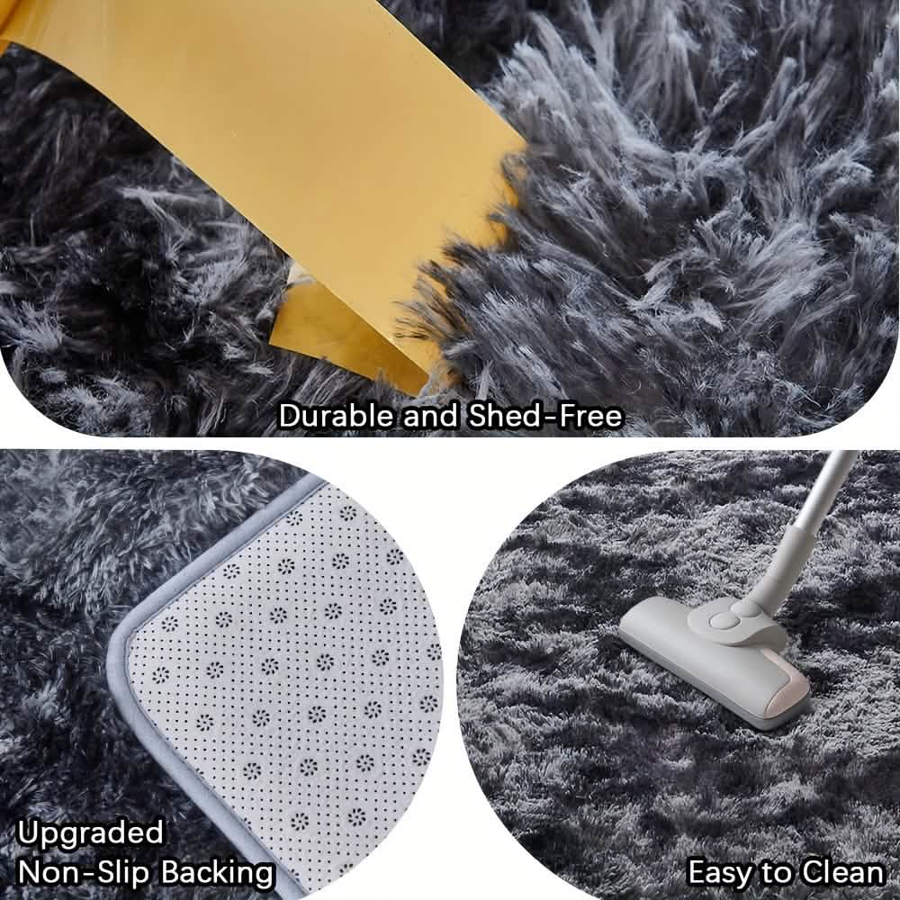 Light Gray Shaggy Area Rug | Memory Foam | Non-Slip | 4 Sizes: 3x5 to 8x10