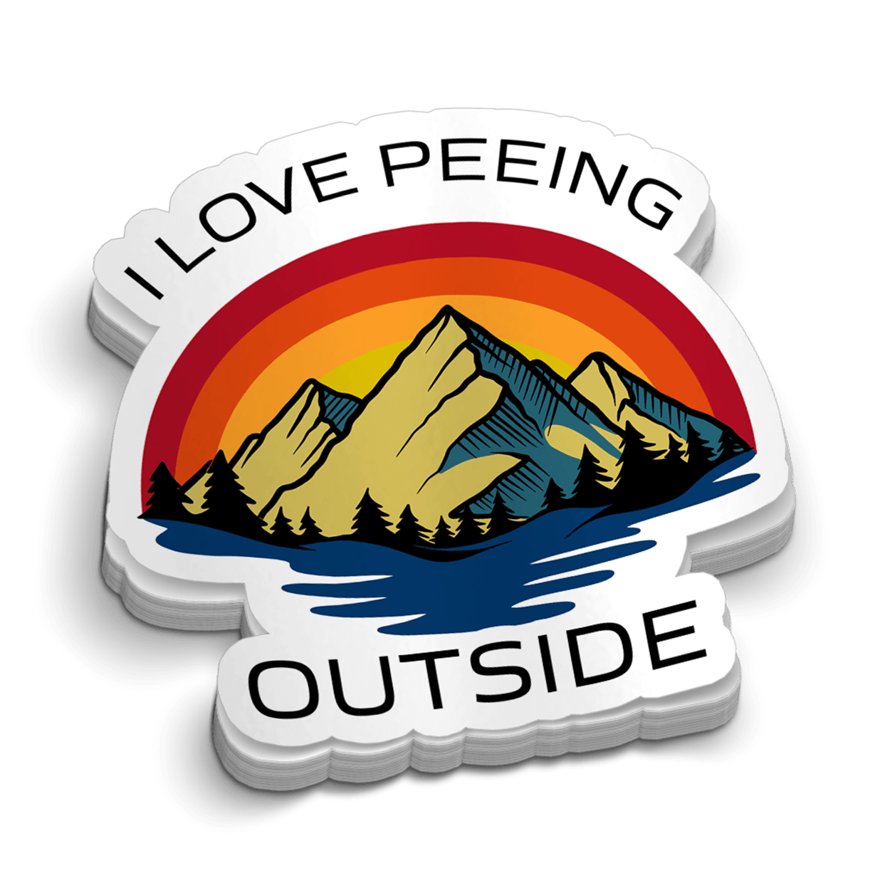 Peeing Outside Hard Hat Decal | Funny Blue Collar Vinyl Sticker