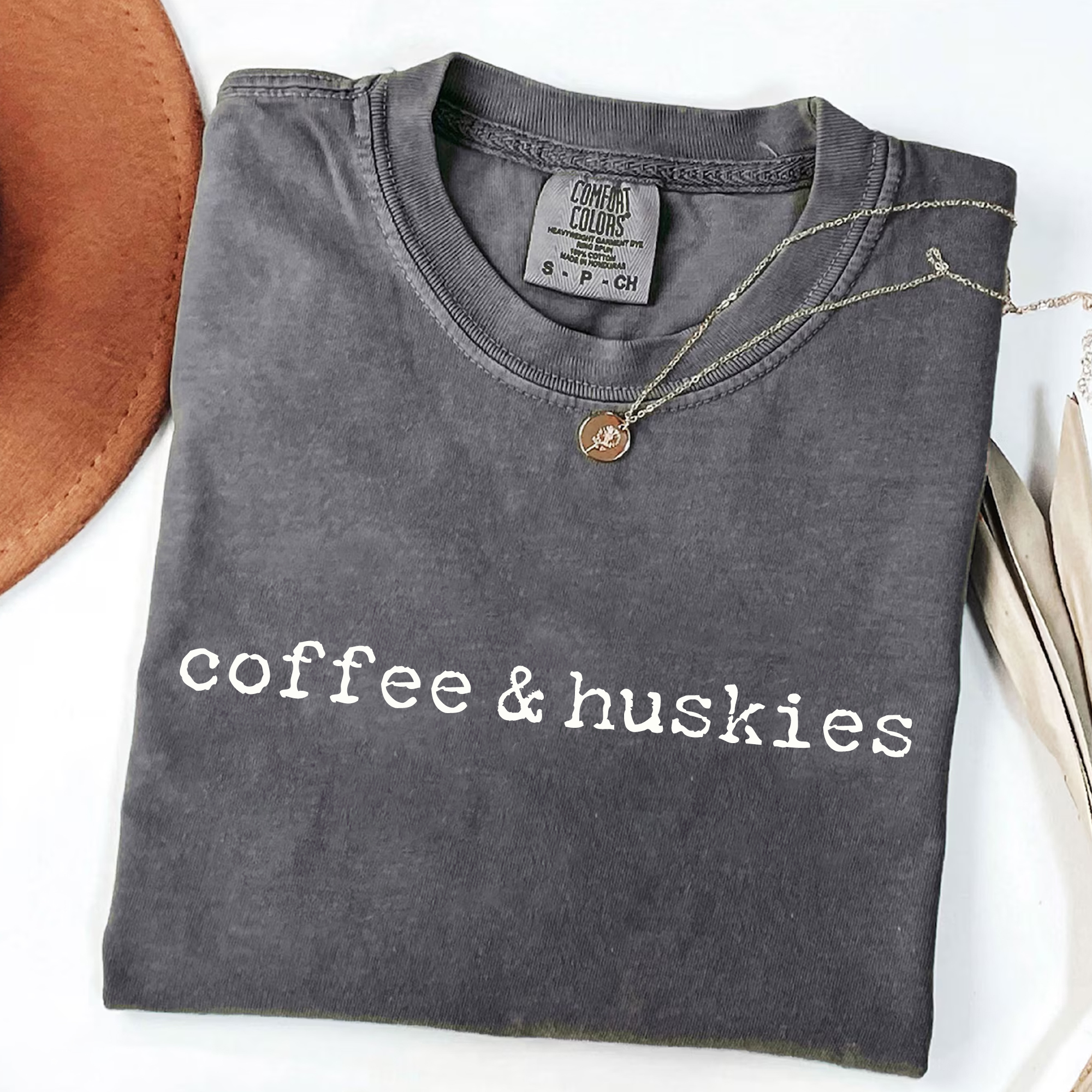Coffee & Huskies T-Shirt | Funny Husky Lover Tee