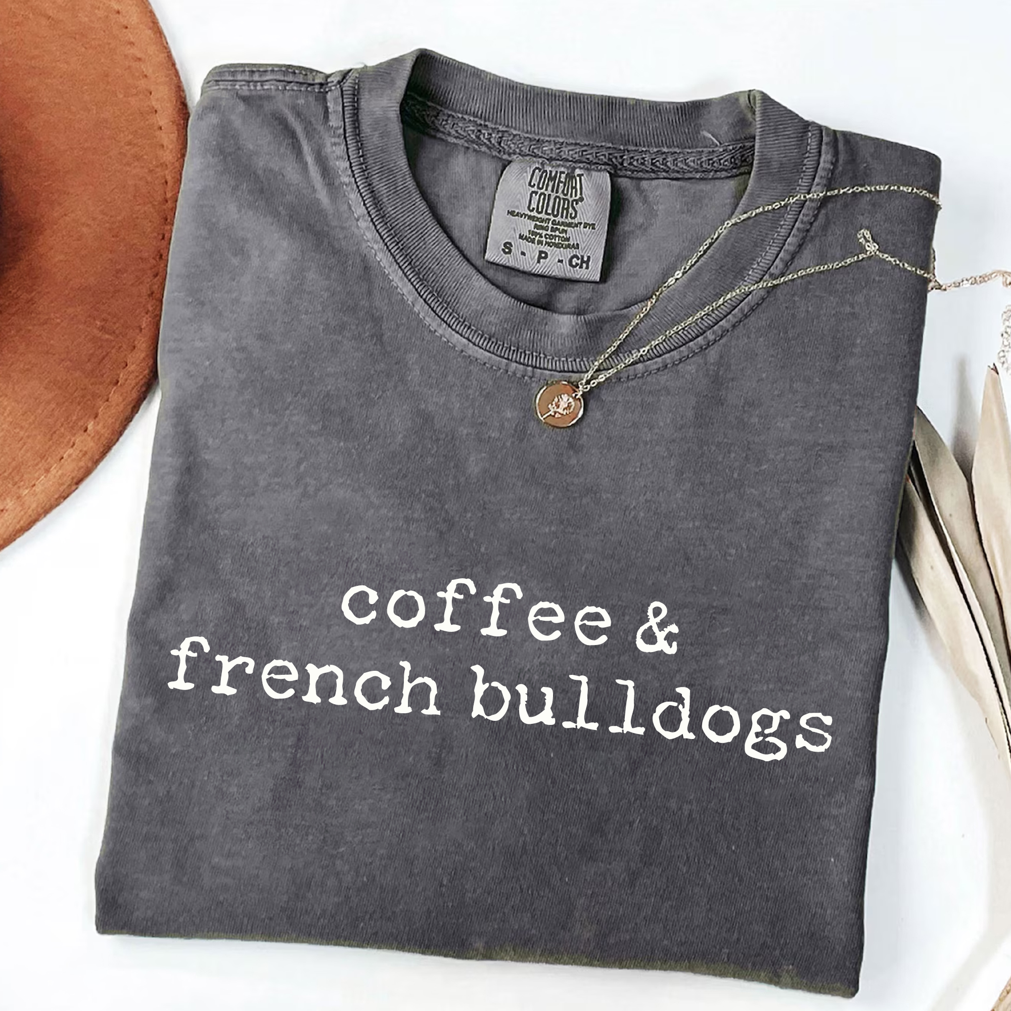 Coffee & French Bulldogs T-Shirt | Funny Frenchie Lover Tee