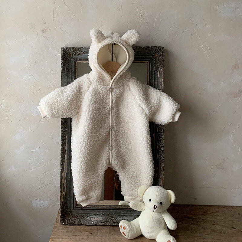 Baby Bear Double-Sided Fleece Hoodie — Unisex Winter Coat | Ages 1–3