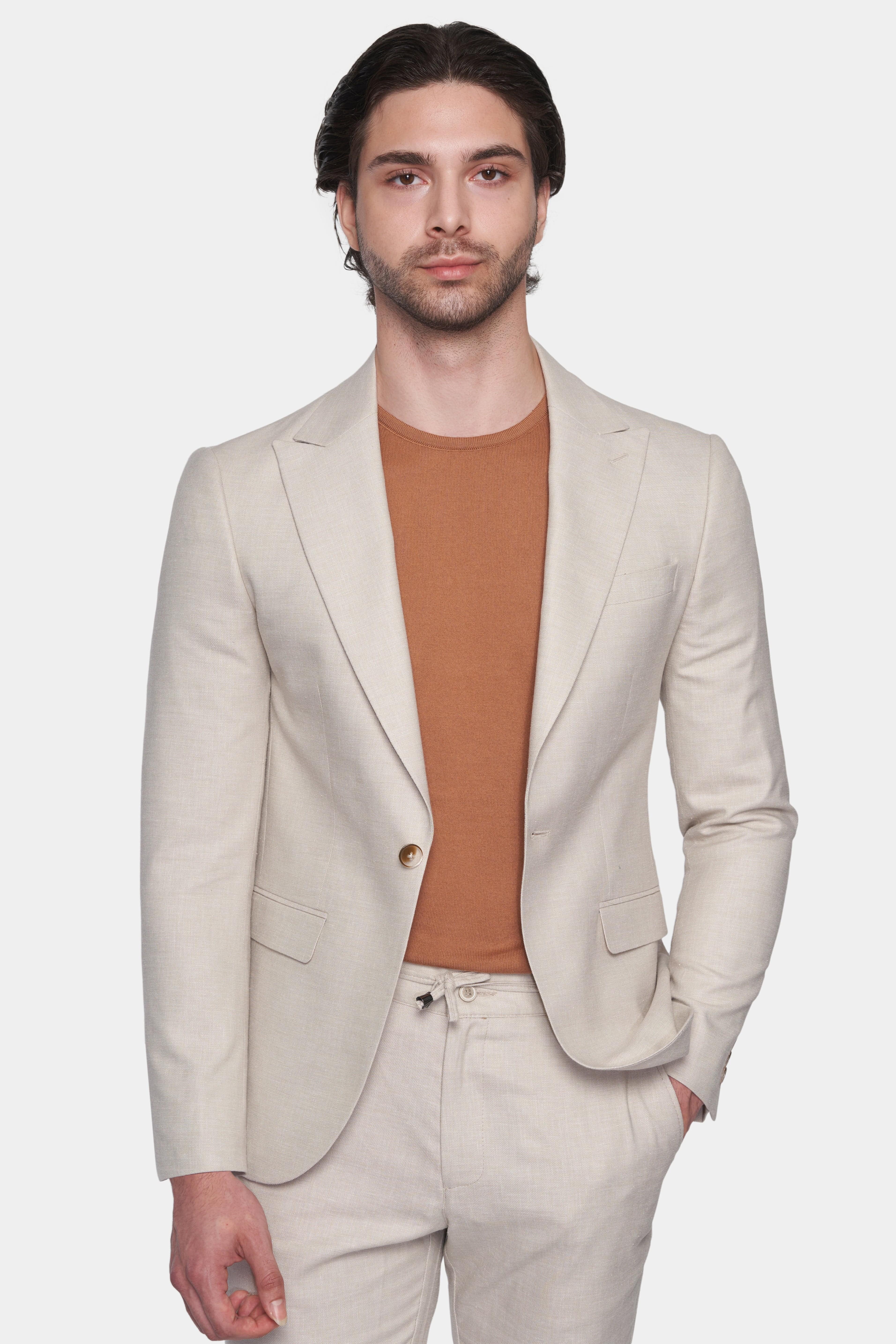 Bespoke Tailored Suit – Beige | Custom Fit & Fabric | Bright Moons