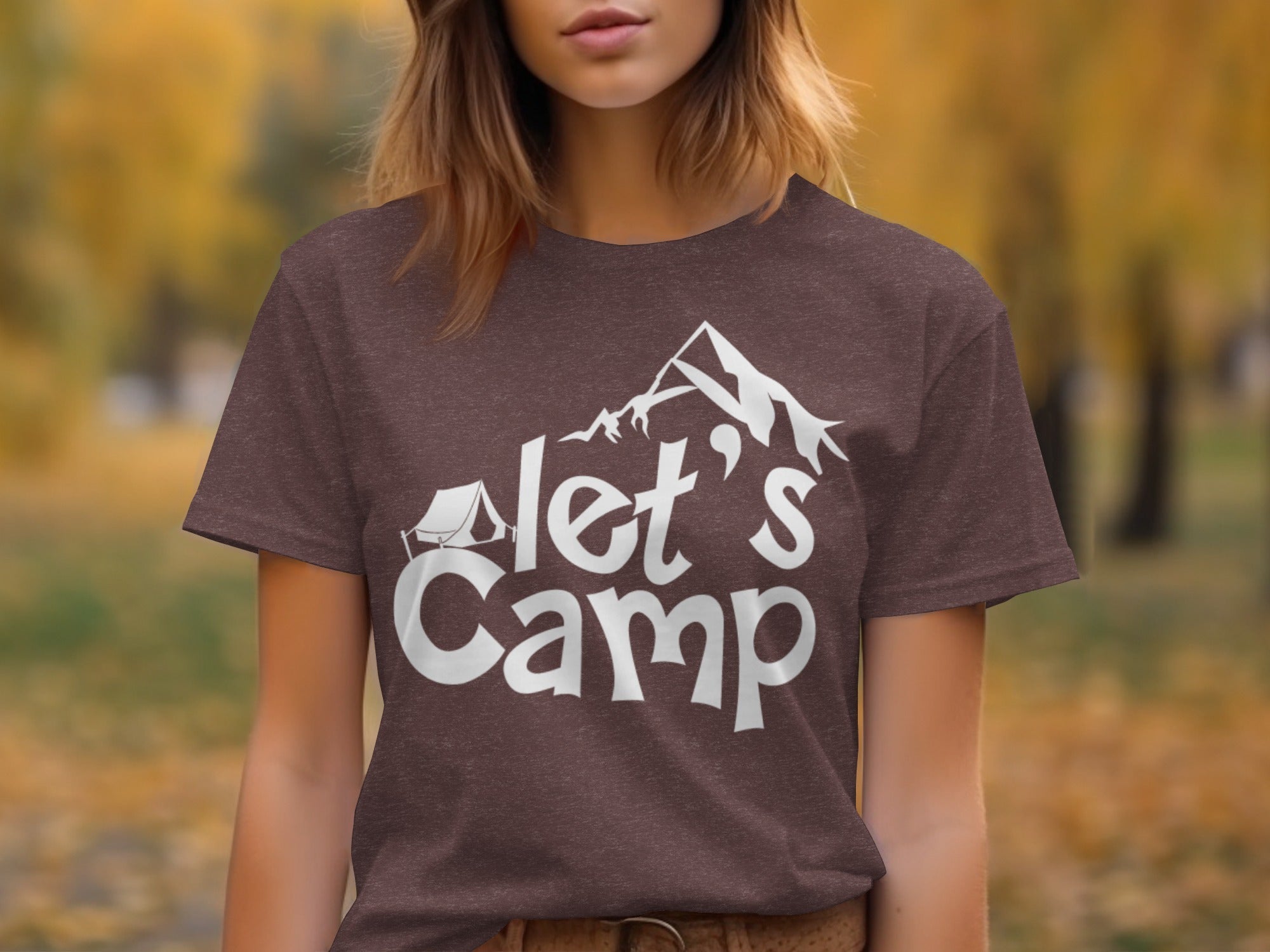 Let's Camp with Tent & Mountain T-Shirt