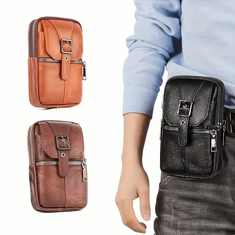 Men's Genuine Leather Waist Bag Wallet