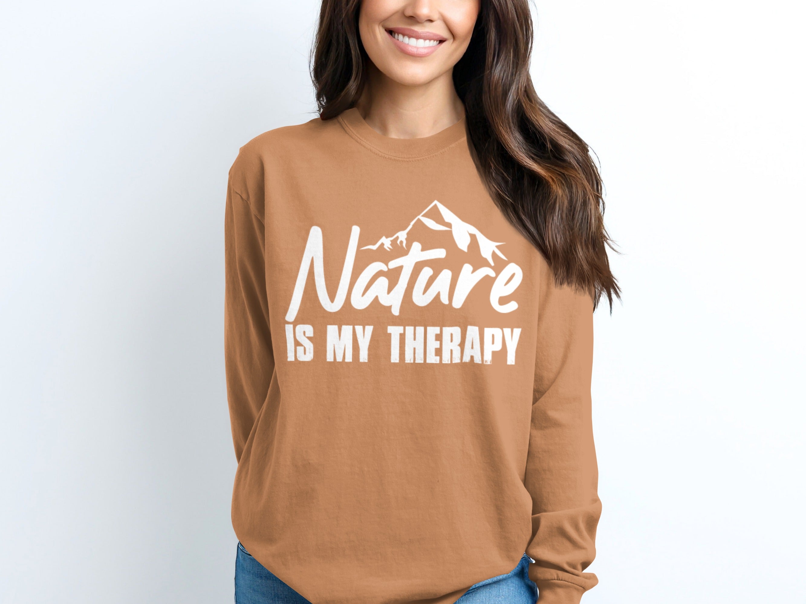 Nature Is My Therapy Mountain Graphic Sweatshirt