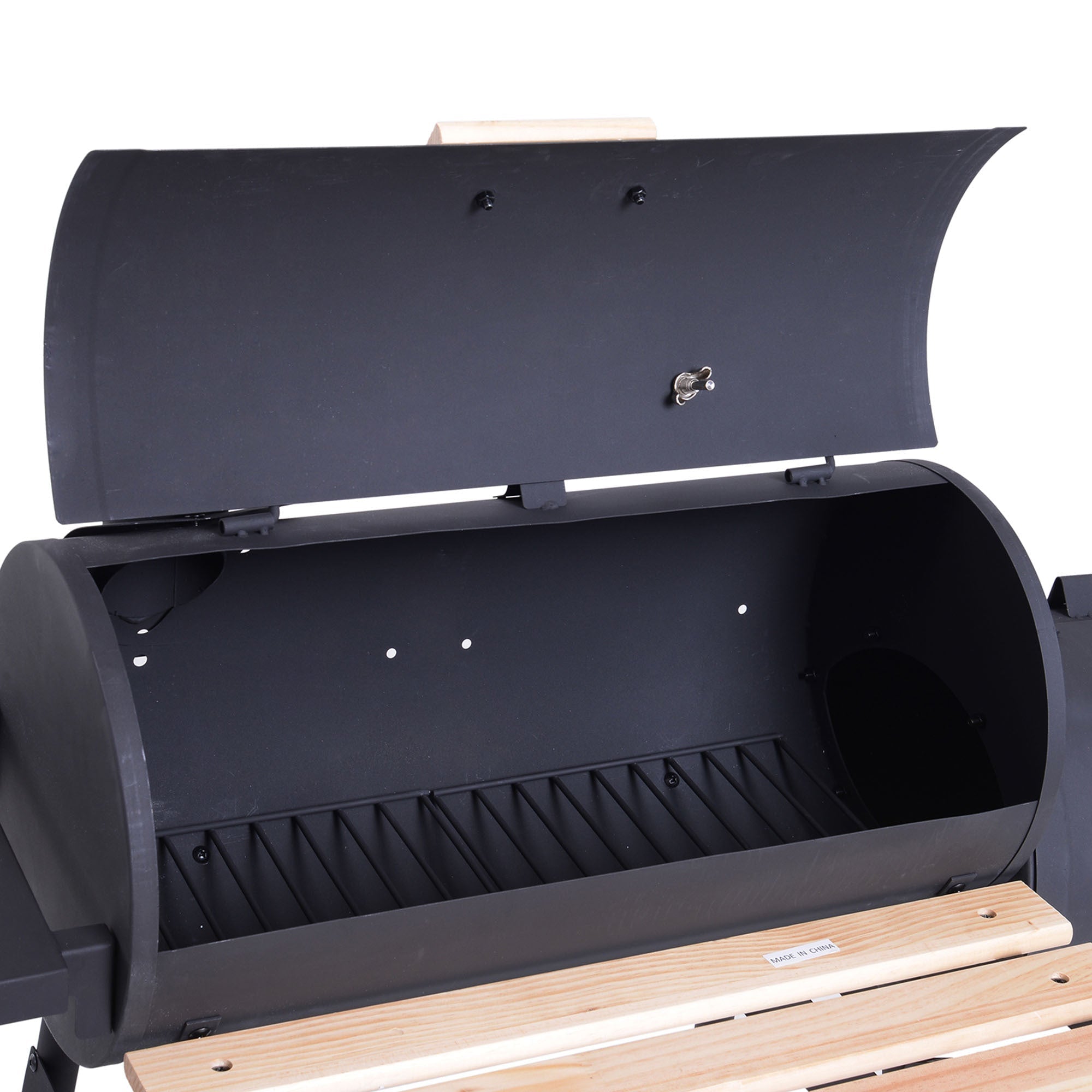 Outsunny 48-Inch Charcoal BBQ Grill & Offset Smoker Combo – Black
