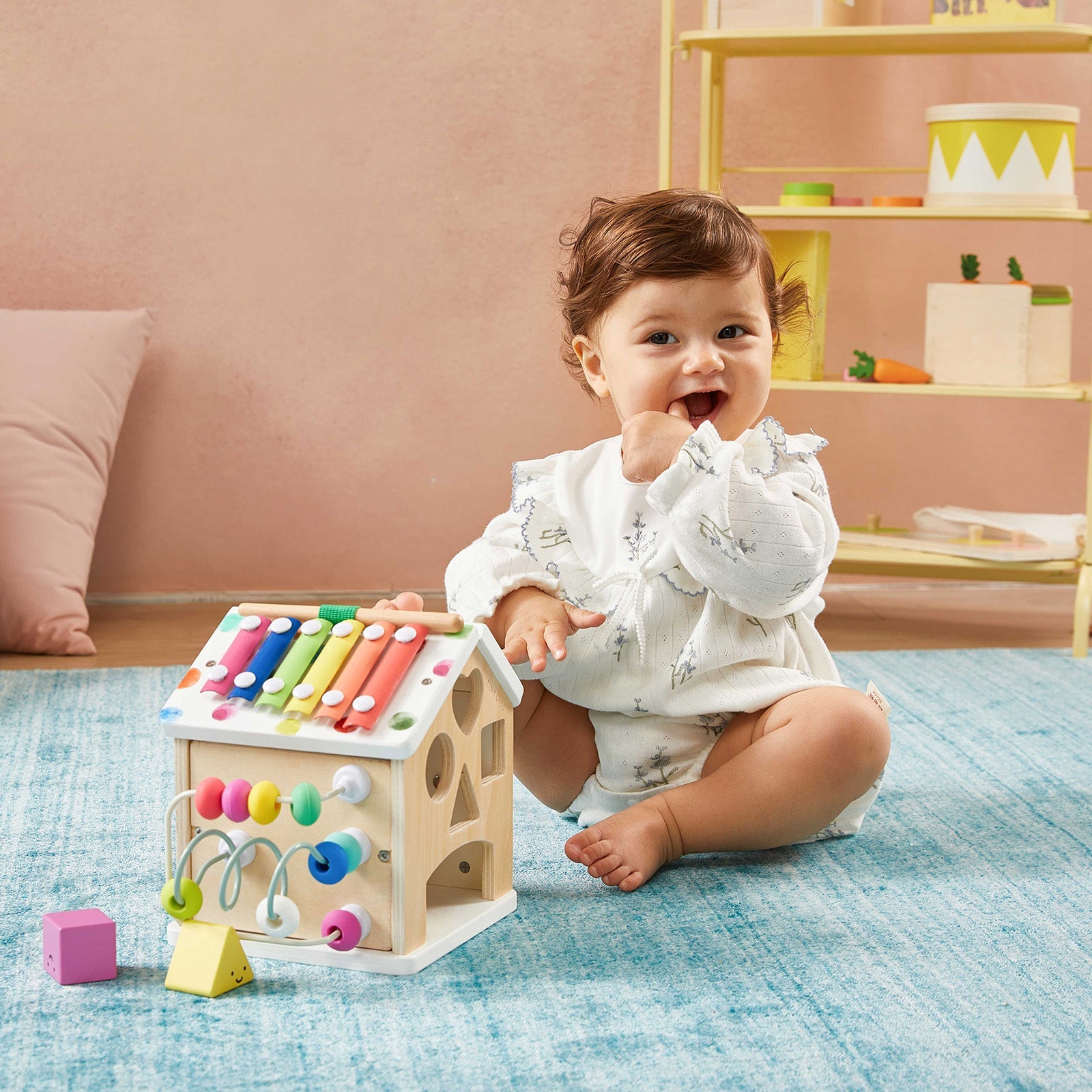 Montessori Activity Cube for Babies & Toddlers – 6-Sided Sensory Learning Toy