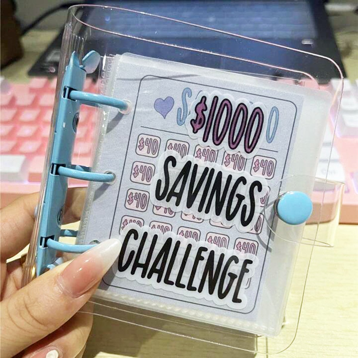 $1000 Savings Challenge Binder – Reusable 3-Ring Organizer