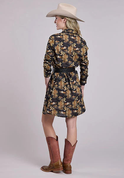 Tin Haul 2565 Cowboy Print (Schwarz) - Westernkleid für Damen