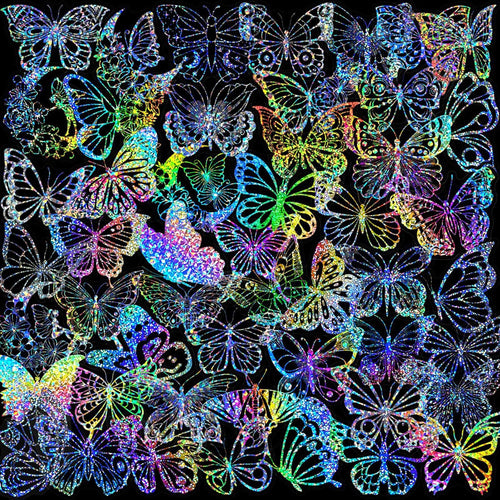 100 Schmetterling-Hologramm-Aufkleber – Wasserdichtes Vinyl-Set