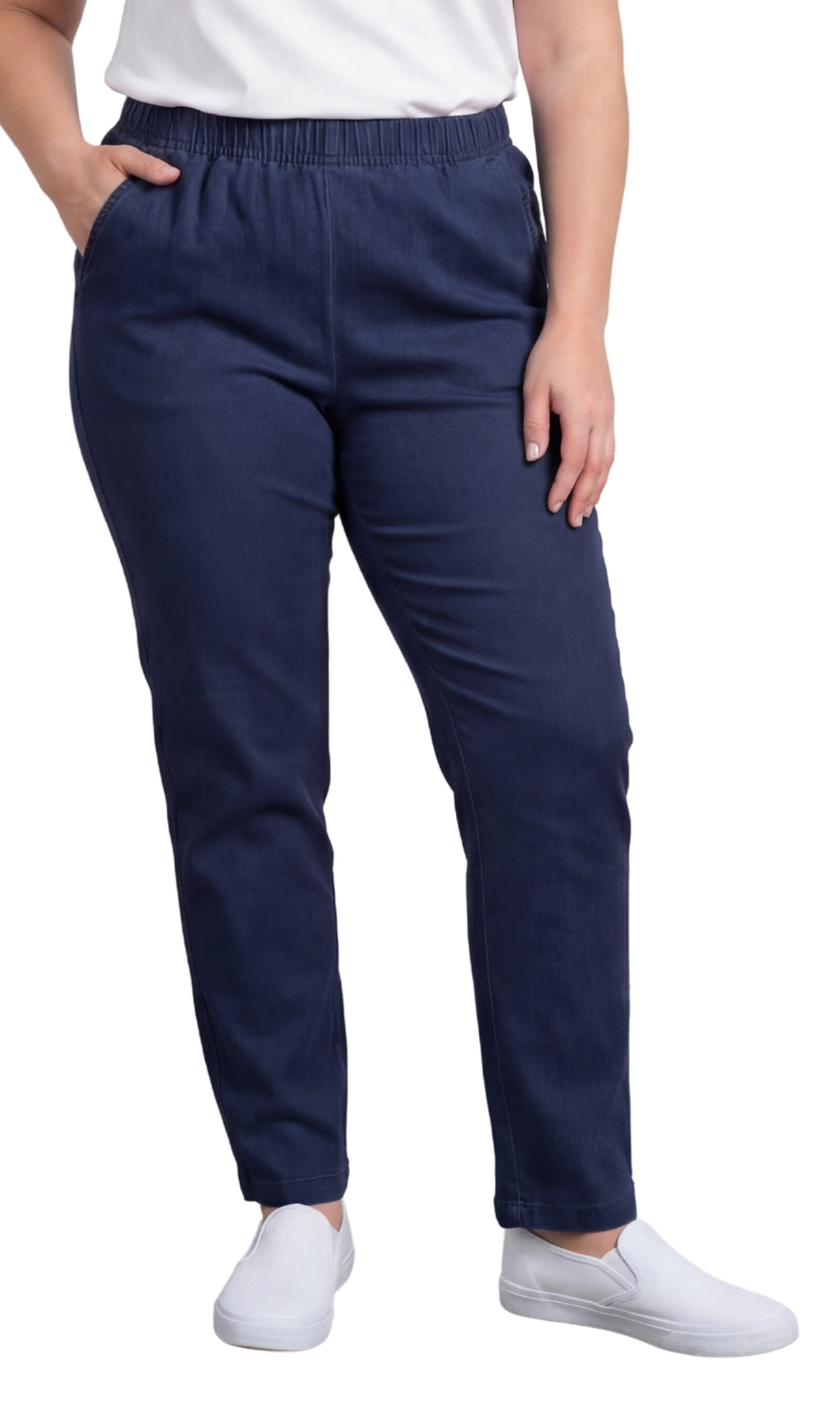 Women’s Elastic Waist Pull-On Jeans – Soft, Comfortable & Flattering Fit