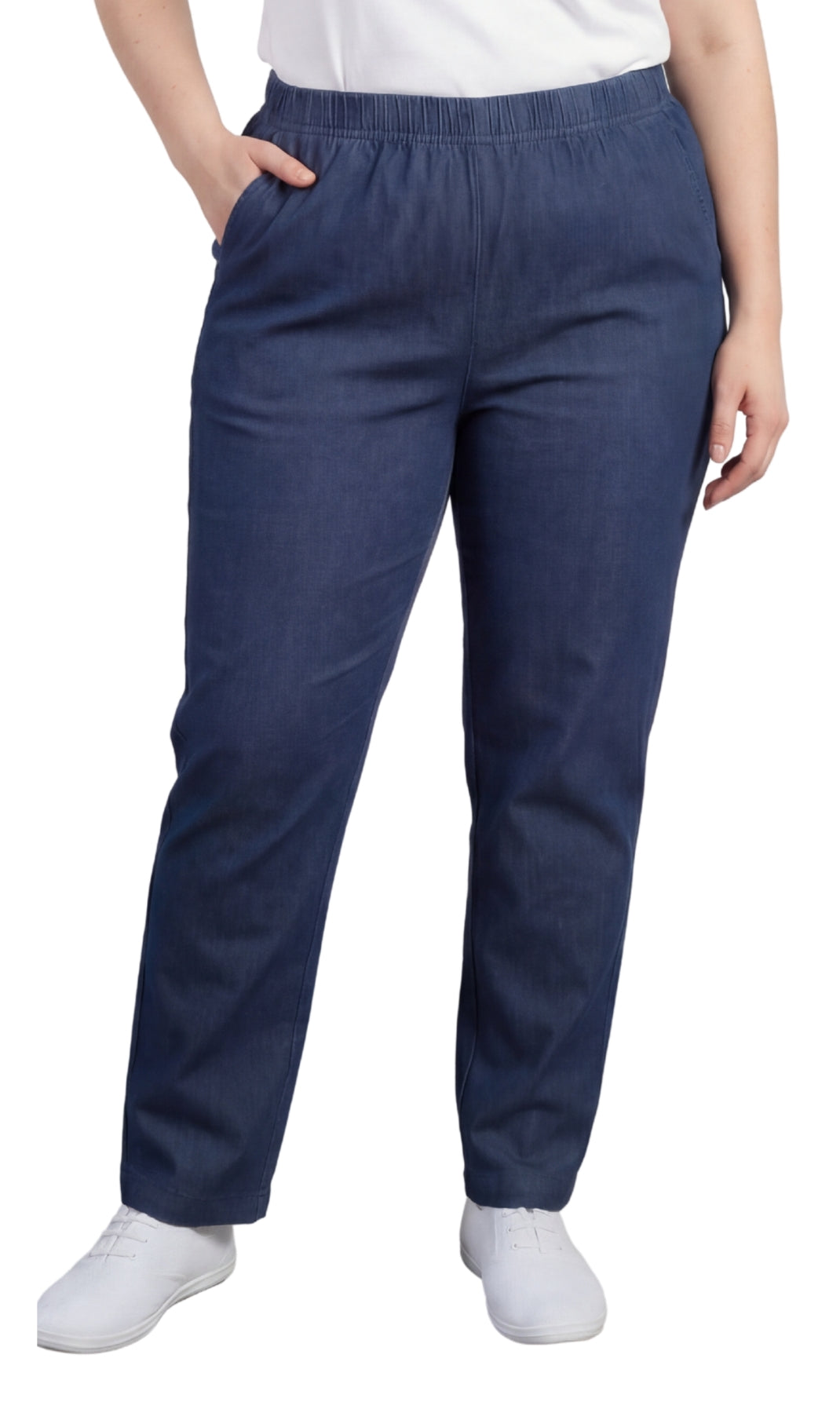 Women’s Elastic Waist Pull-On Jeans – Soft, Comfortable & Flattering Fit