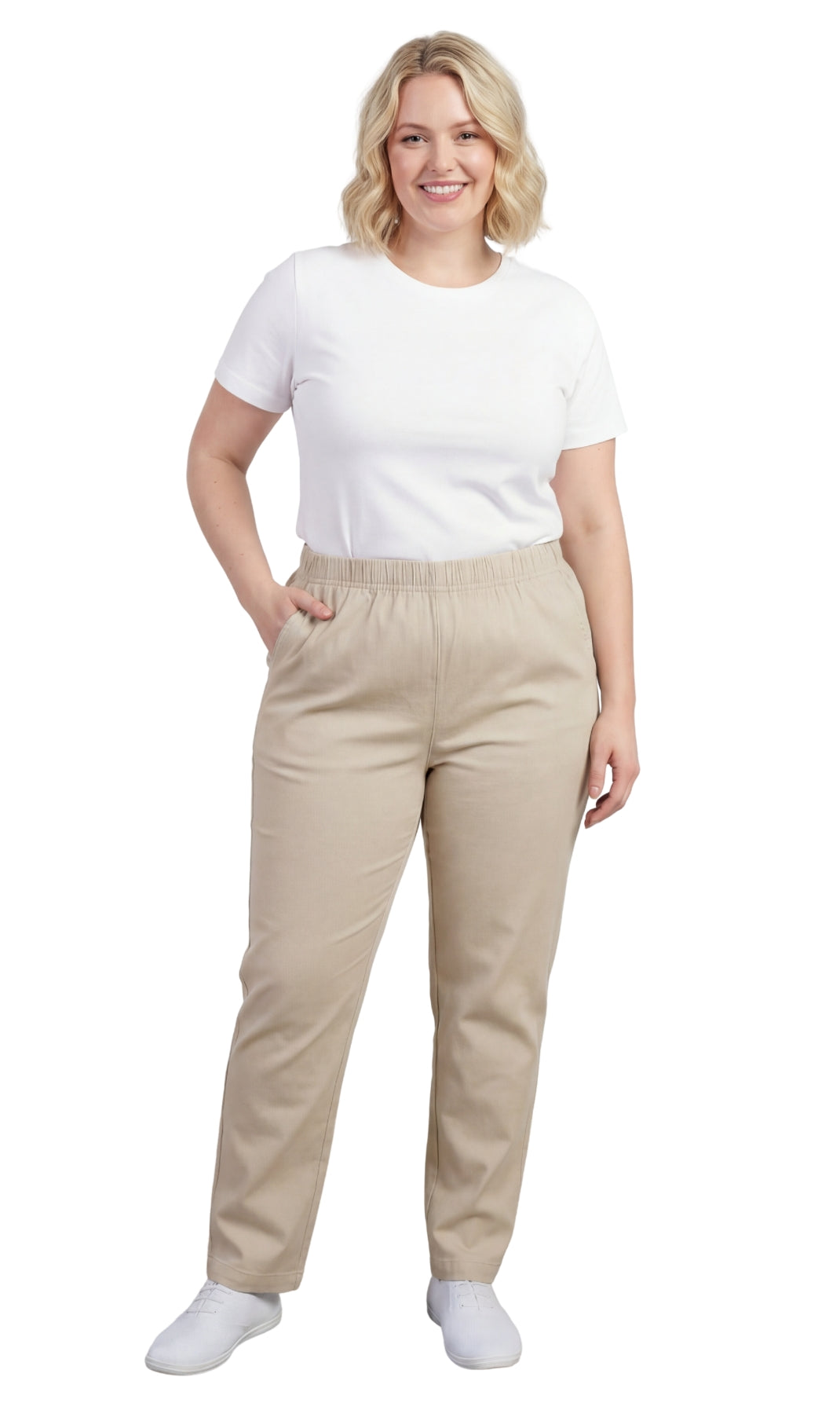 Women’s Elastic Waist Pull-On Jeans – Soft, Comfortable & Flattering Fit