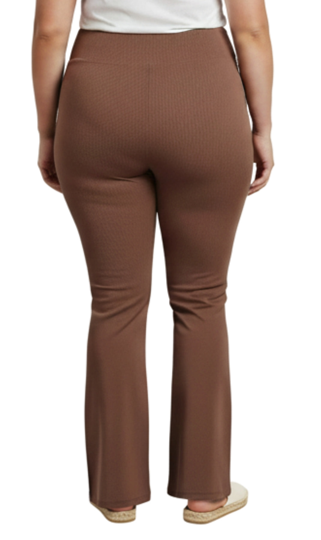 Damen-Bootcut-Leggings aus Baumwoll-Stretch – überlappende Taille, ausgestellter Saum | Größeninklusiv