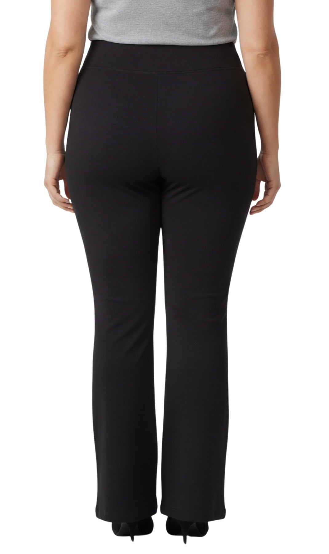 Damen-Bootcut-Leggings aus Baumwoll-Stretch – überlappende Taille, ausgestellter Saum | Größeninklusiv