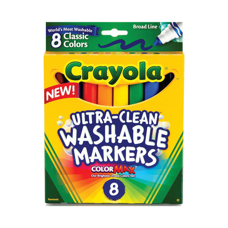 Crayola Washable Broad Line Markers – Classic Colors, 8 Count