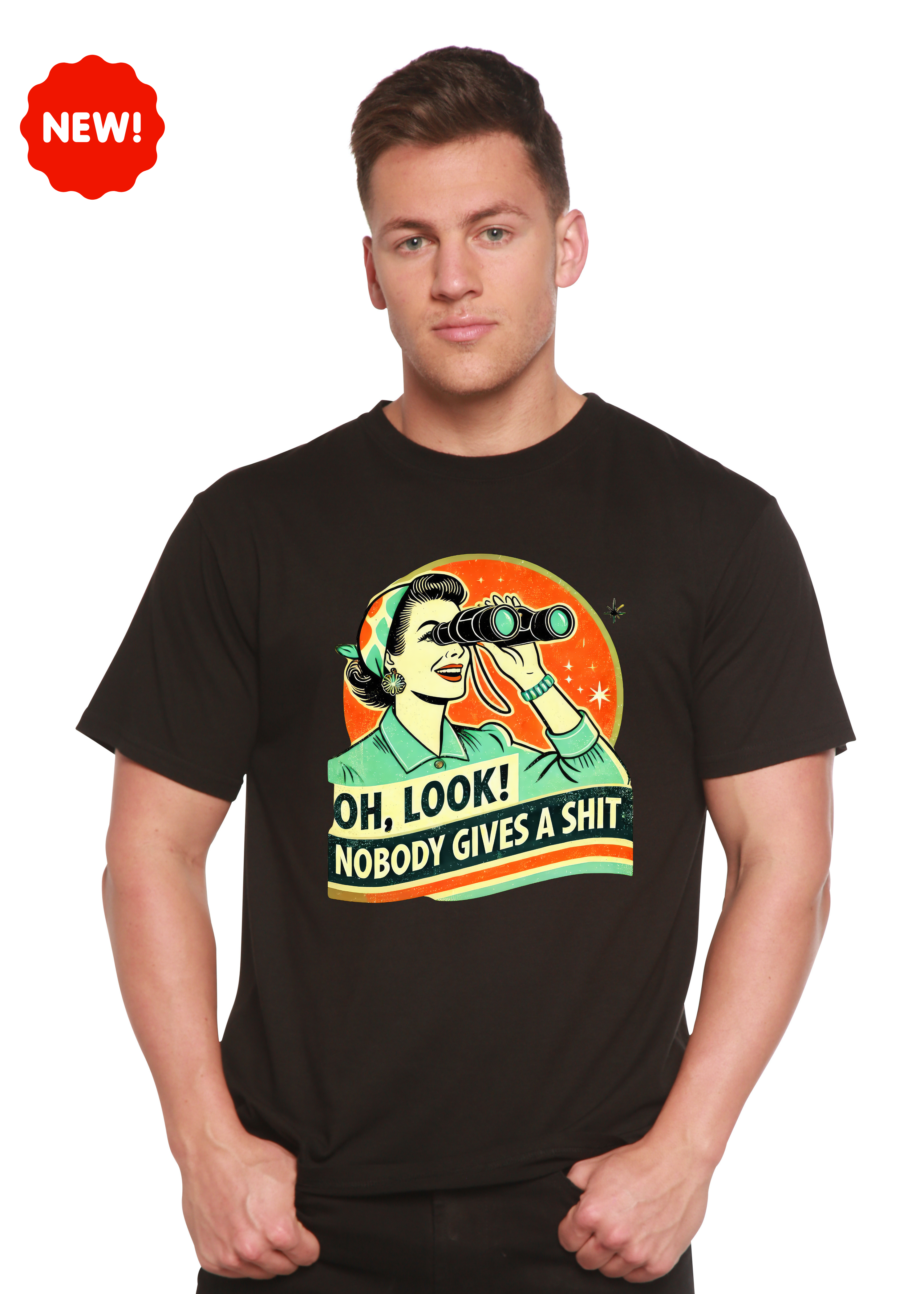 Funny Retro Woman Graphic T-Shirt – Bamboo Cotton Blend, Unisex