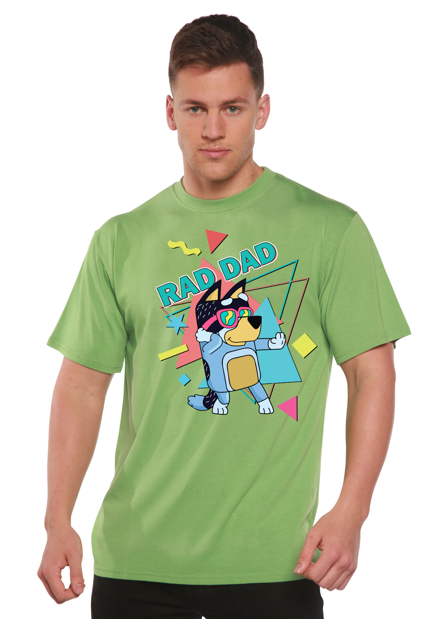 Rad Dad Bluey Men's Bamboo Graphic Tee | 70% Bamboo/Cotton | 15 Colors | S–XXL