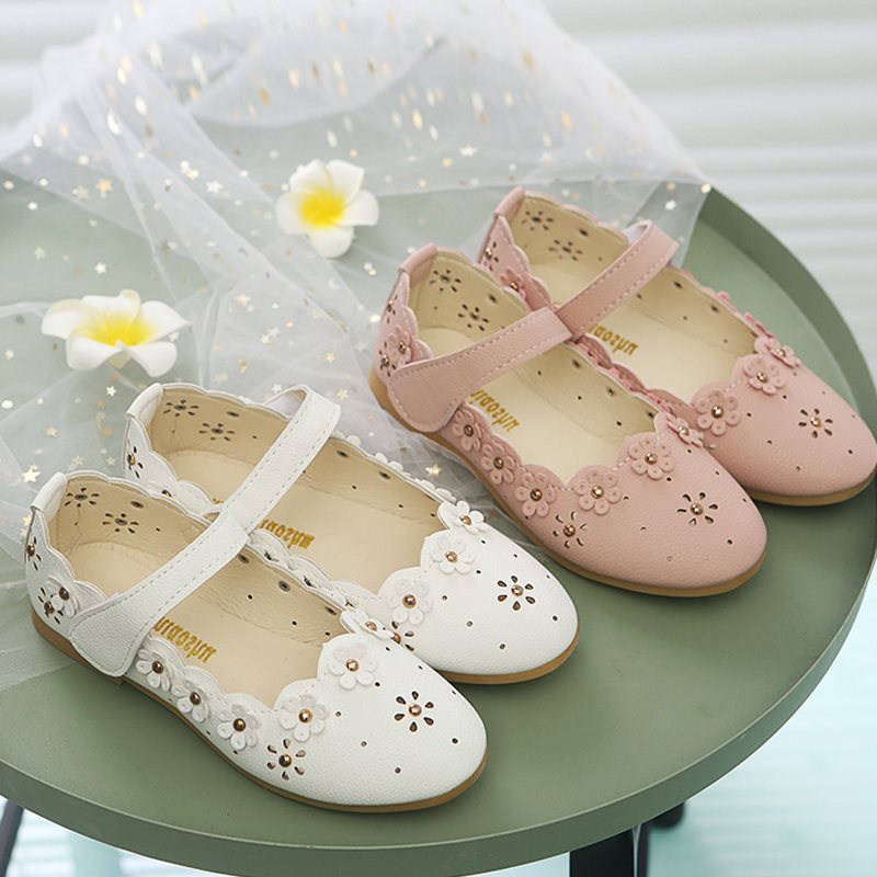 Girls Casual Flat Sneakers | Lightweight EVA Slip-On Shoes | Pink & White