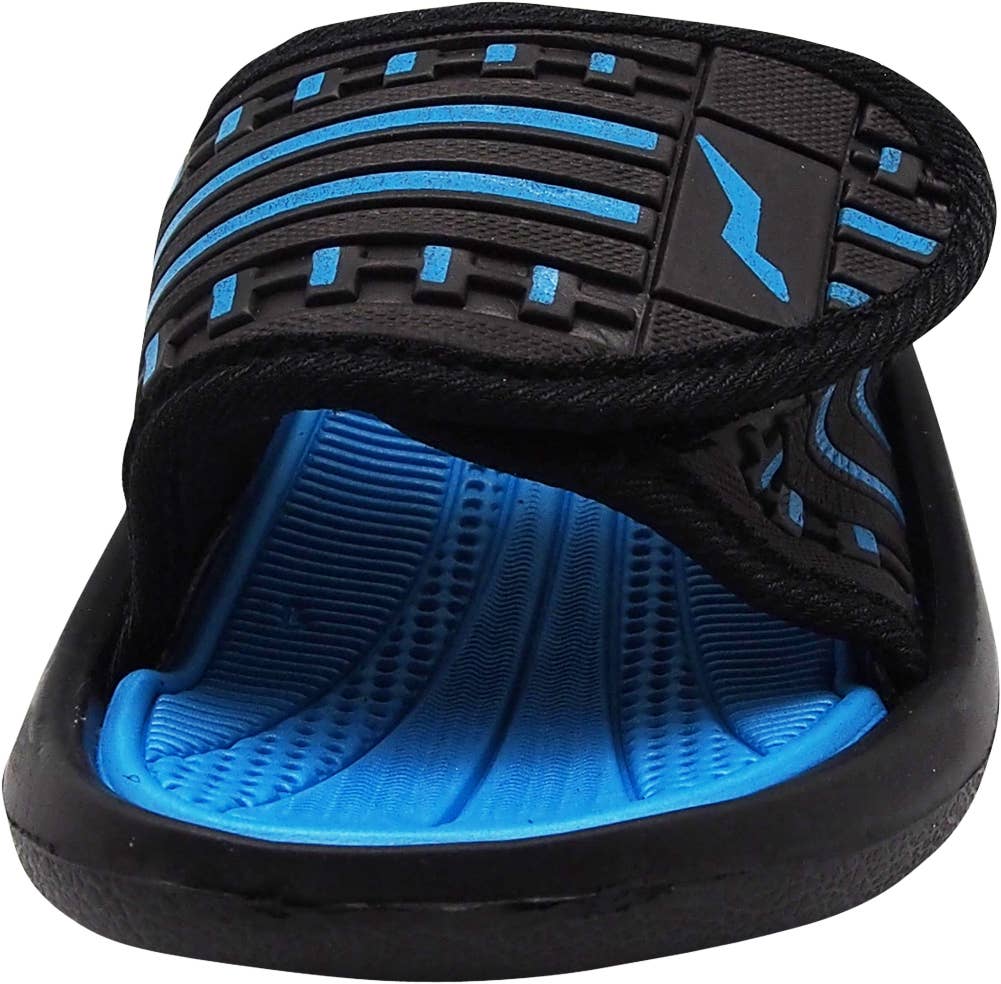 Norty Boys' Slide Sandals – Adjustable Strap Shower & Pool Sandals for Kids (#40345)