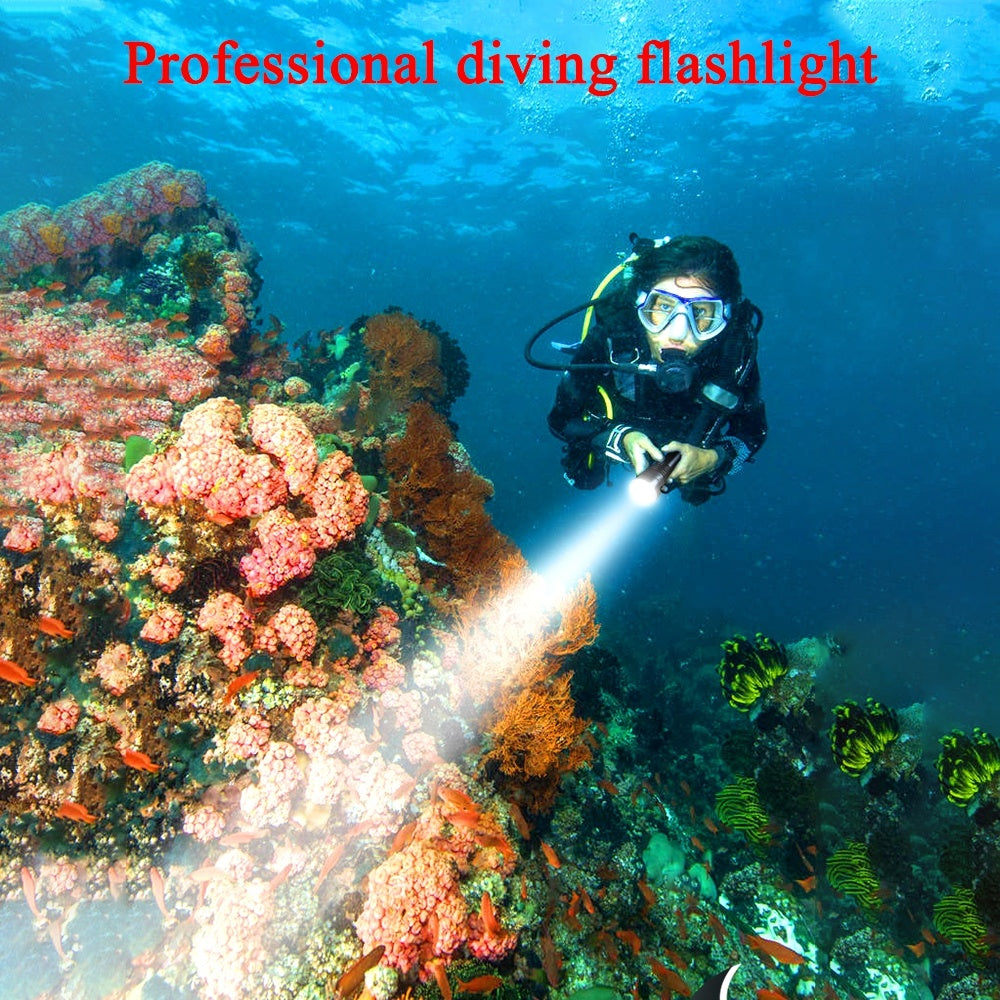 HQ303 XHP70.2 Diving Flashlight – 8000 Lumens, IPX8 100M Waterproof