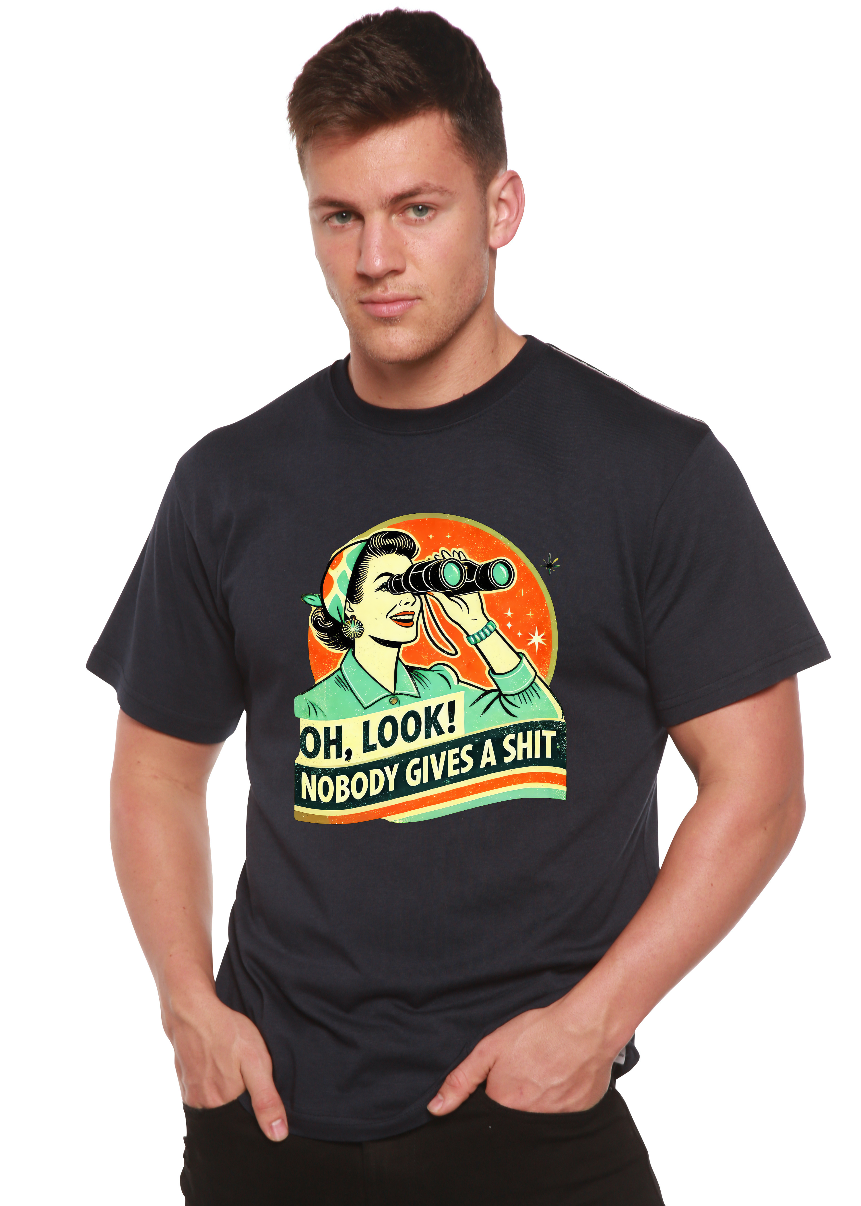 Funny Retro Woman Graphic T-Shirt – Bamboo Cotton Blend, Unisex