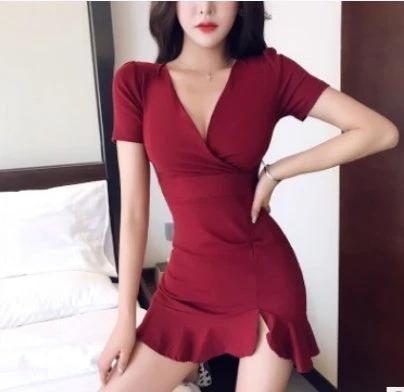 V-Neck High Waist Slimming Fishtail Dress – Women's Formal Dress