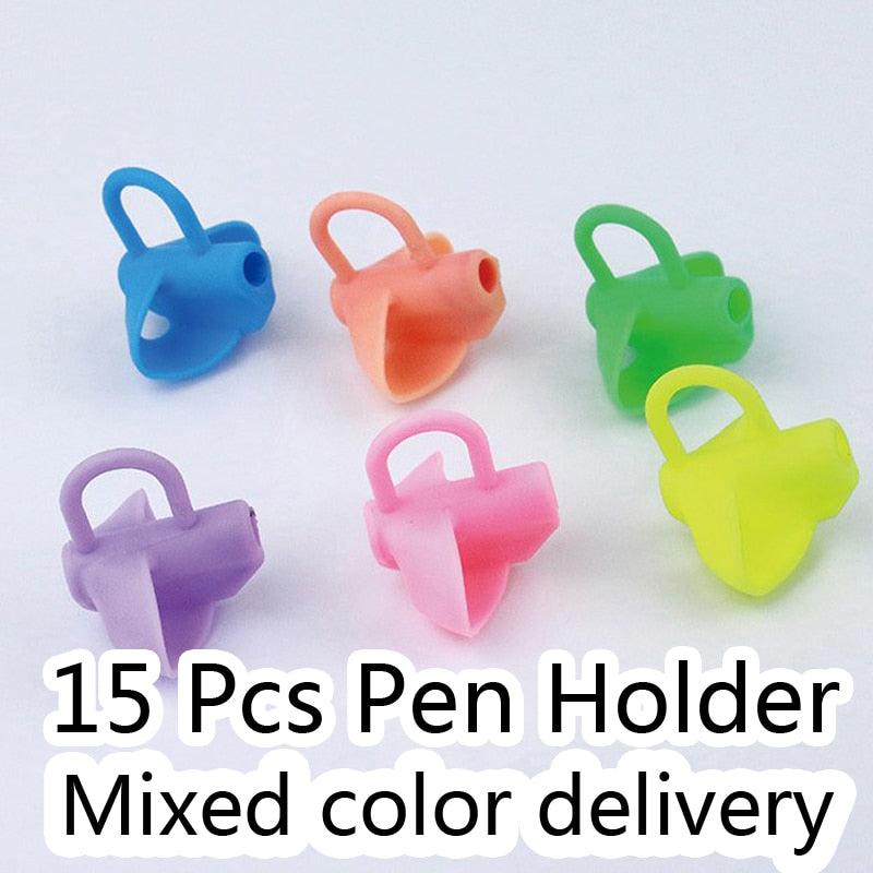 Silicone Pencil Grips for Kids | 15-Pack Ergonomic Writing Posture Correction Aid