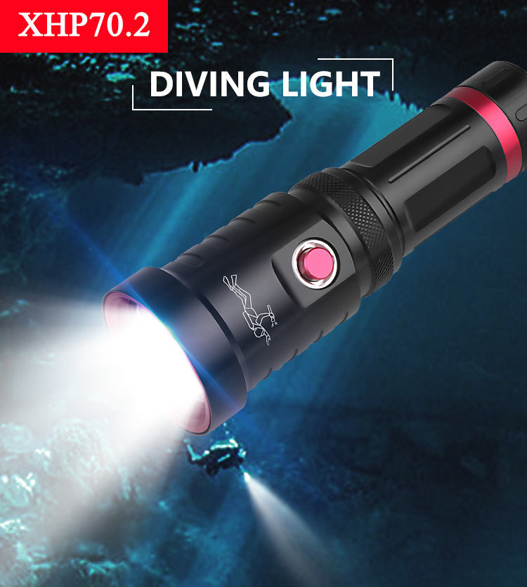 HQ303 XHP70.2 Diving Flashlight – 8000 Lumens, IPX8 100M Waterproof