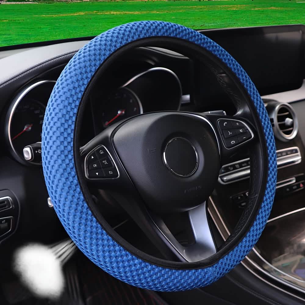 Breathable Mesh Steering Wheel Cover — Non-Slip, Sweat-Absorbing | Fits 37–38cm