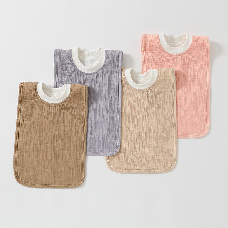 Pure Cotton Gauze Hooded Baby Bib | Waterproof | 0–1 Year | 11 Colors