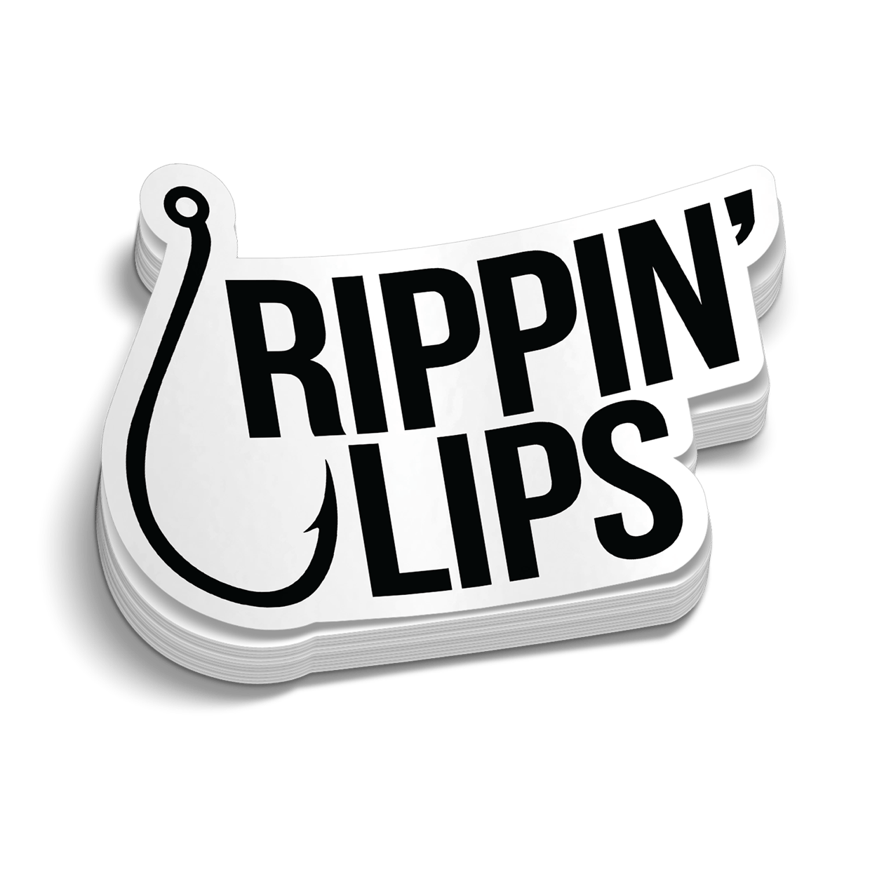 Rippin' Lips — Funny Fishing Hard Hat Vinyl Decal