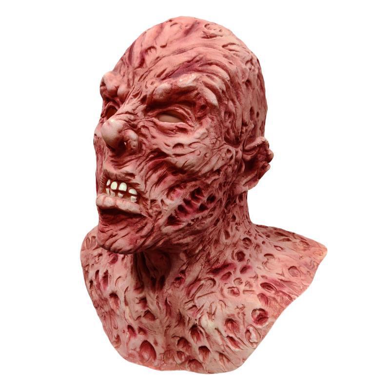 Scary mask with detailed texture on a white background