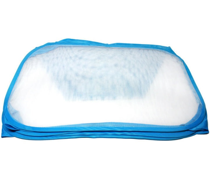 Blue and white pillow on a white background