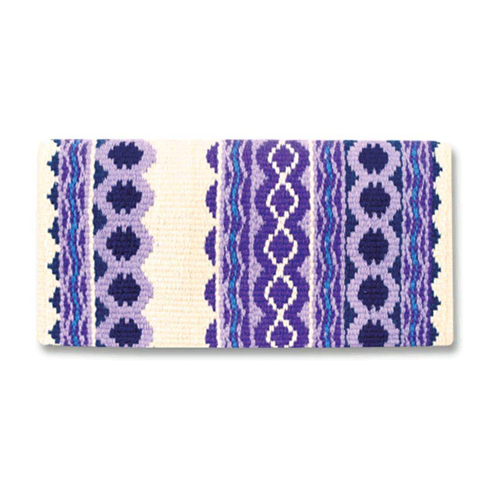 Mayatex Riverland New Zealand Wool Saddle Blanket — 36" x 34" | Purple & Blue Tones