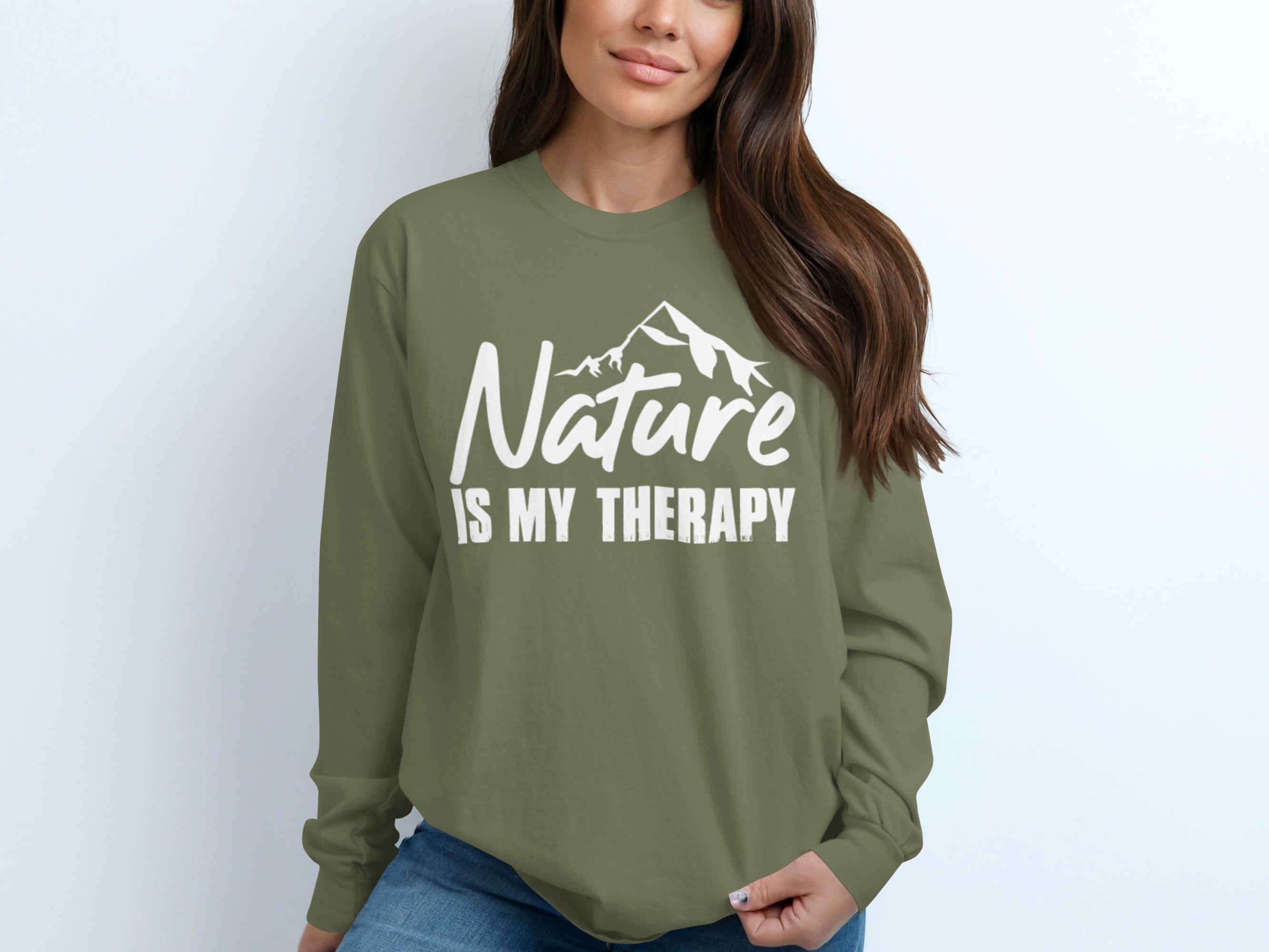 Nature Is My Therapy Mountain Graphic Sweatshirt