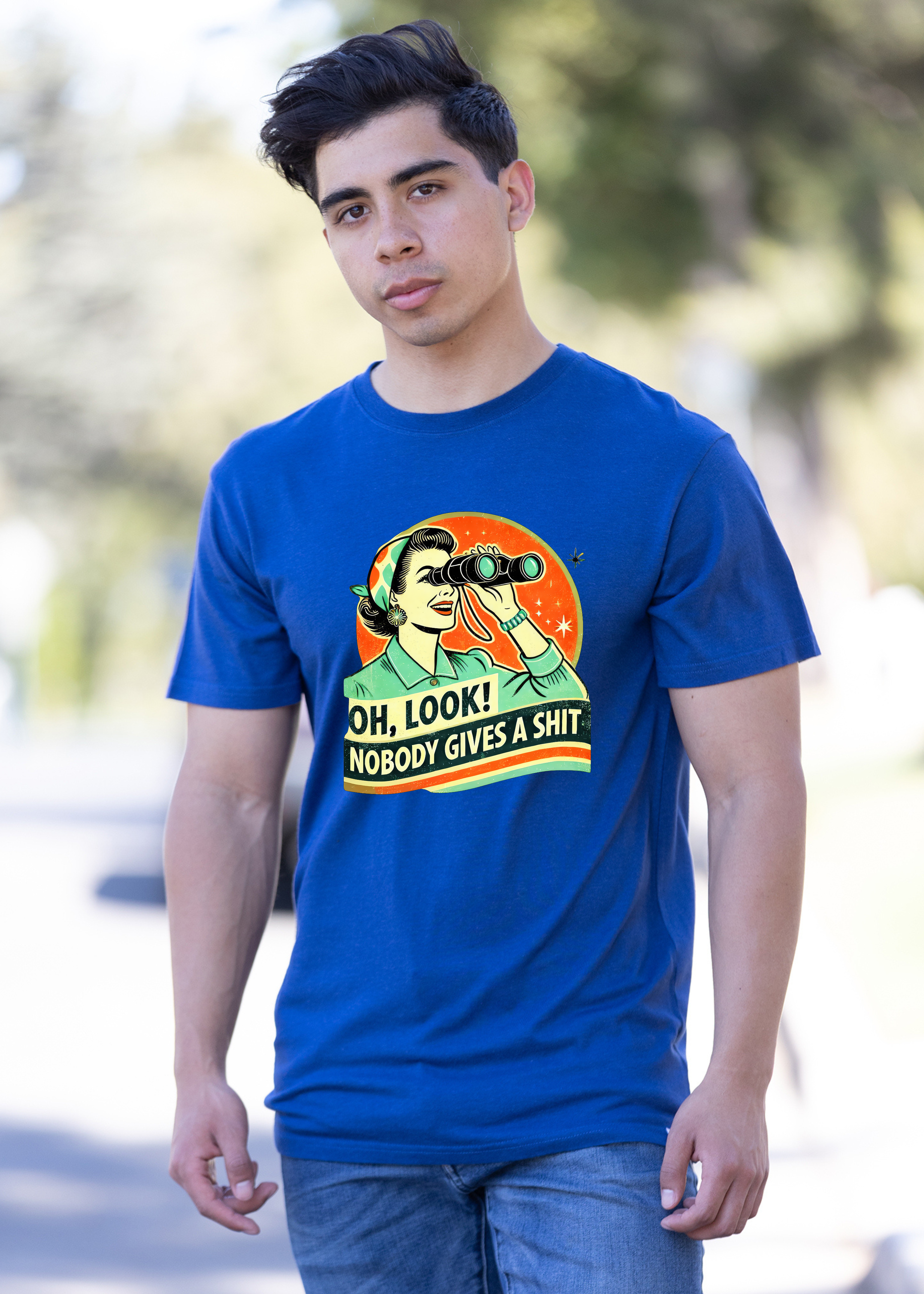 Funny Retro Woman Graphic T-Shirt – Bamboo Cotton Blend, Unisex