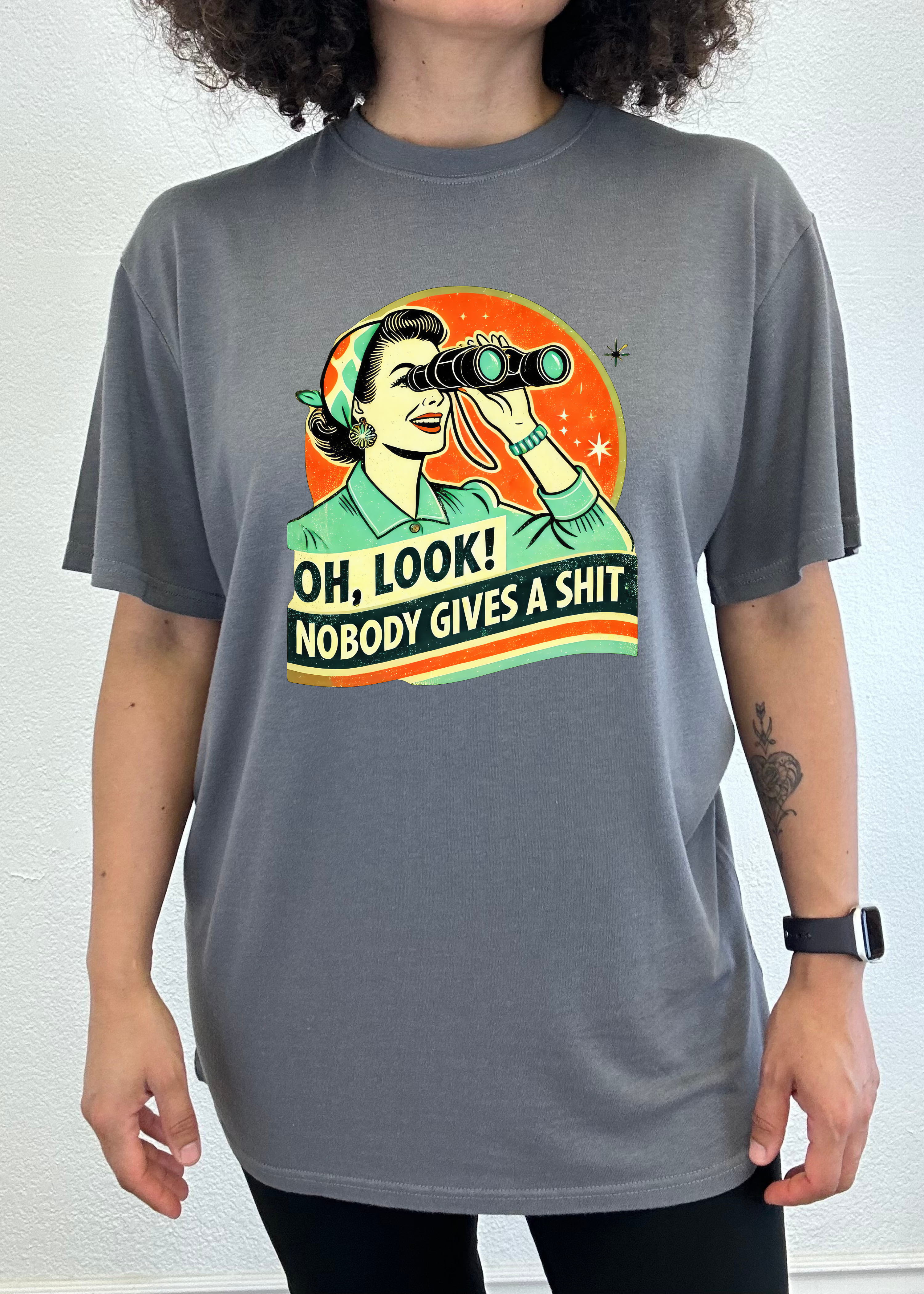 Funny Retro Woman Graphic T-Shirt – Bamboo Cotton Blend, Unisex