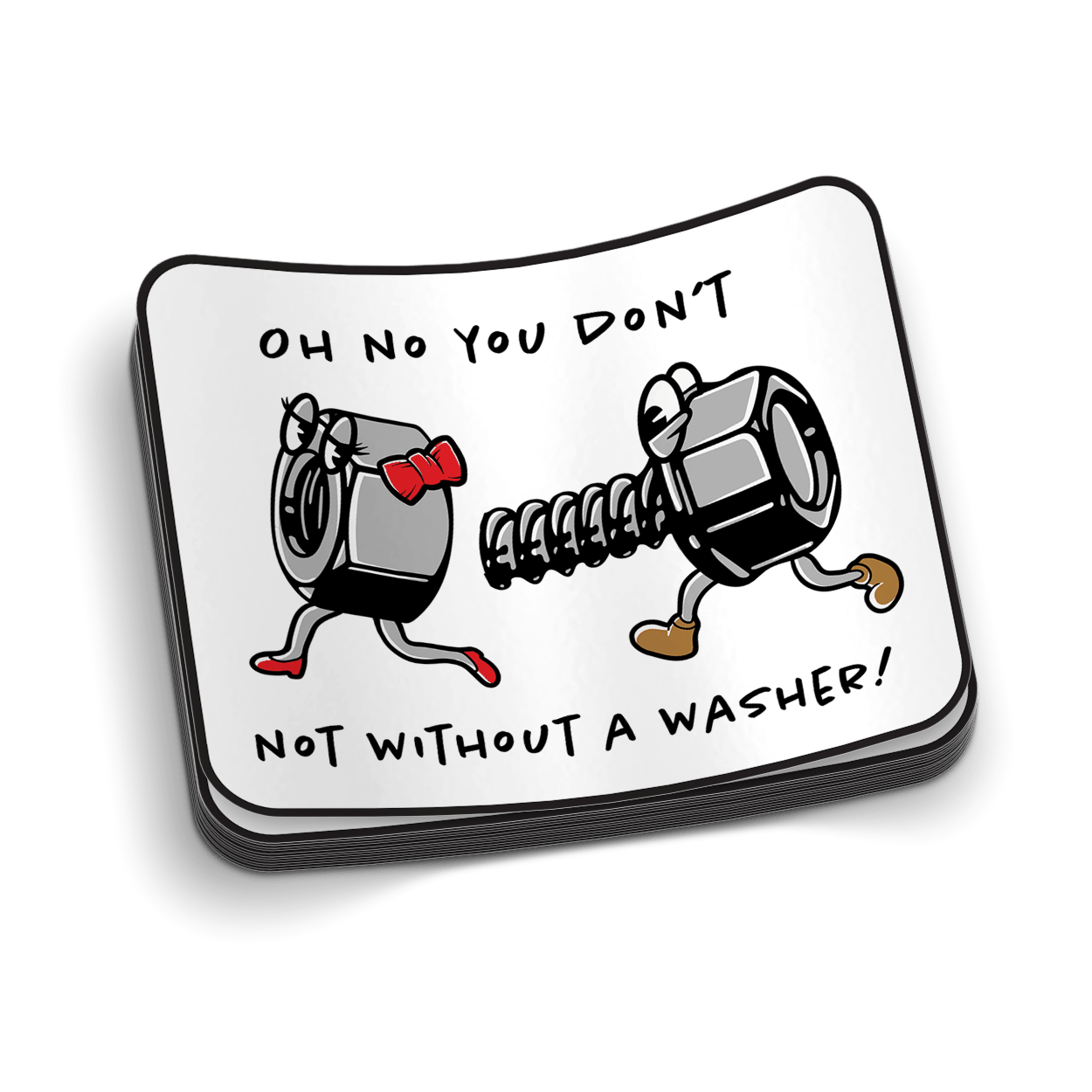 No Washer — Funny Blue Collar Hard Hat Vinyl Decal