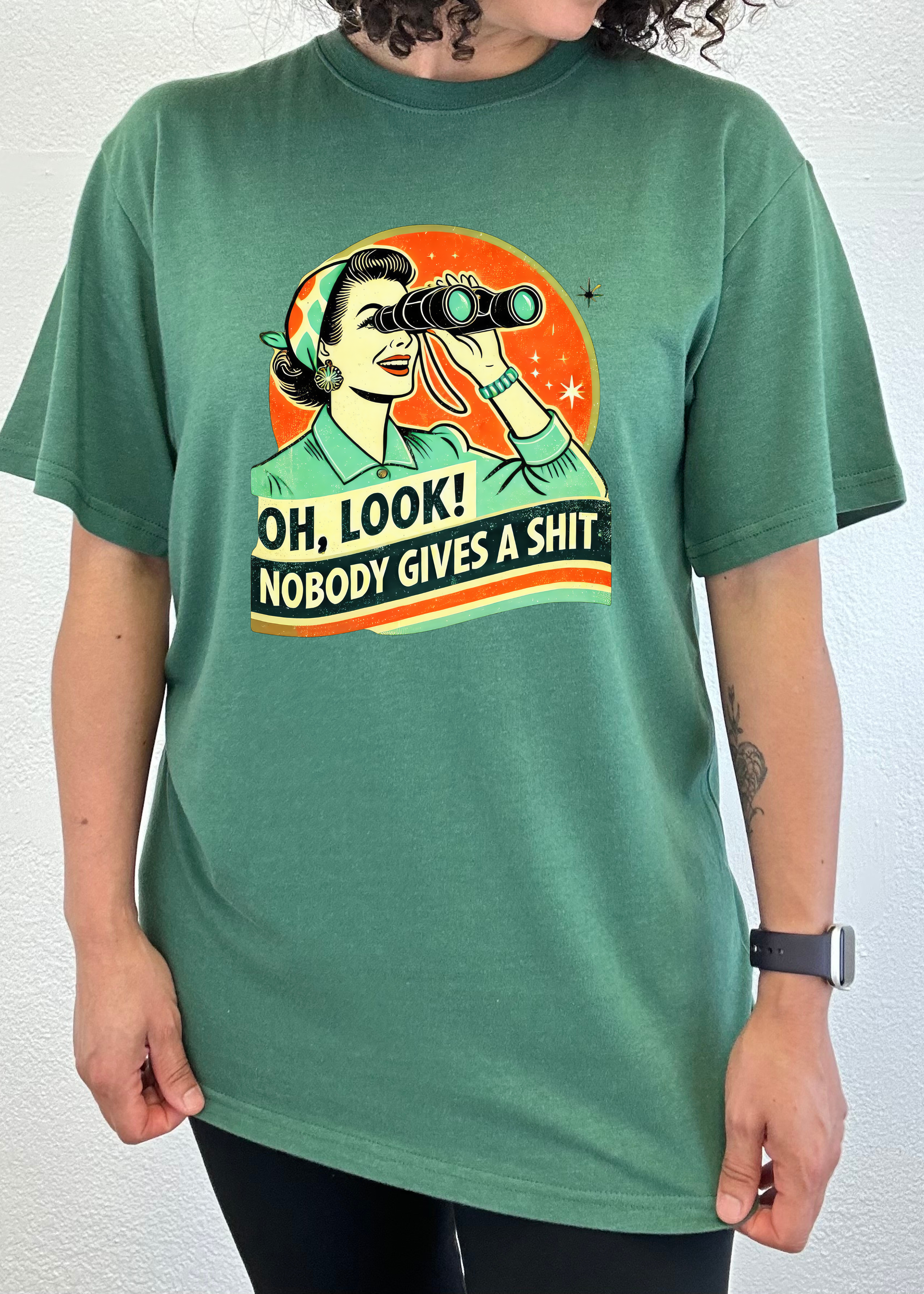 Funny Retro Woman Graphic T-Shirt – Bamboo Cotton Blend, Unisex