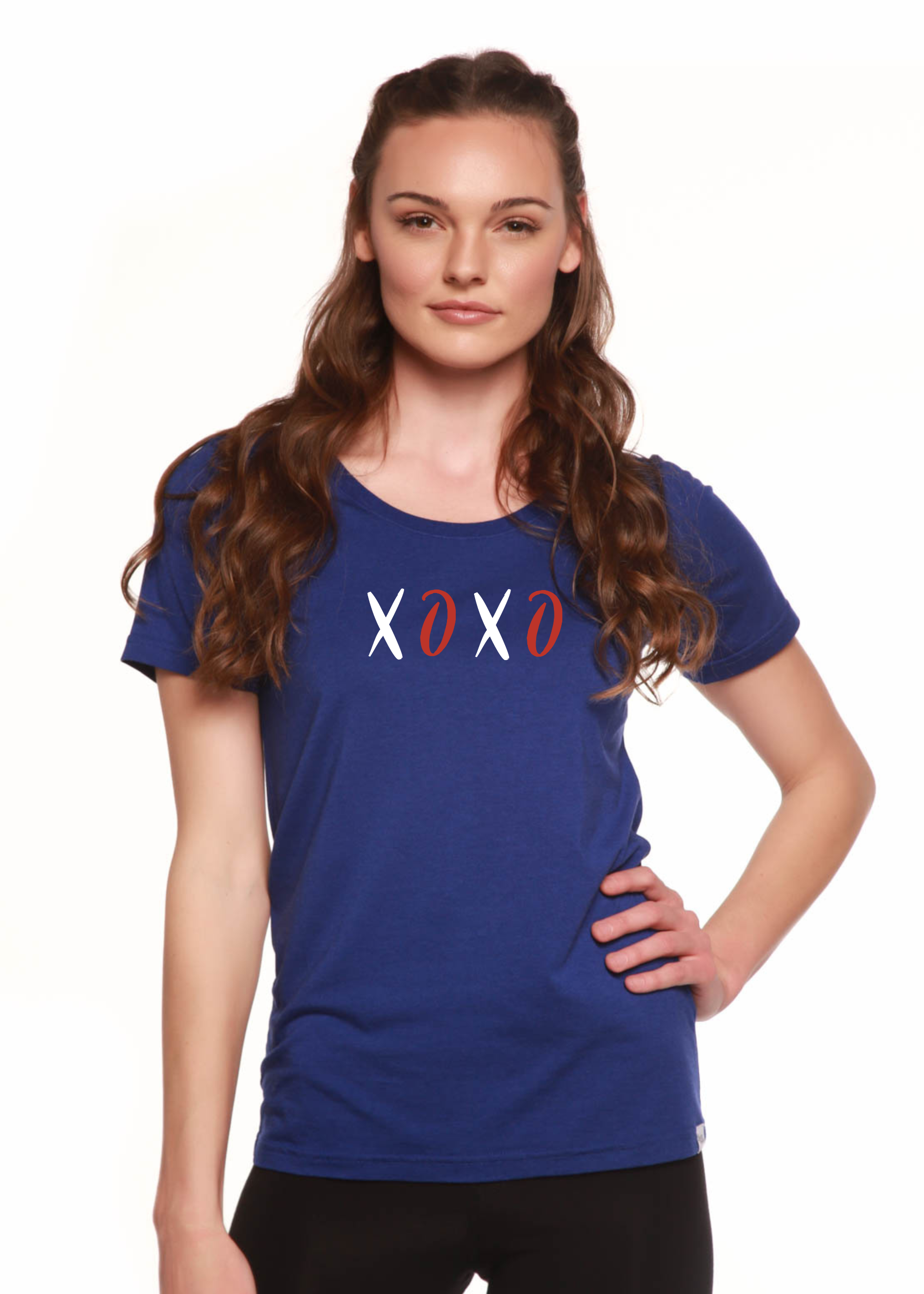 'XOXO' Women's Bamboo Scoop Neck Graphic Tee | Eco-Friendly | 4 Colors | S–XXL