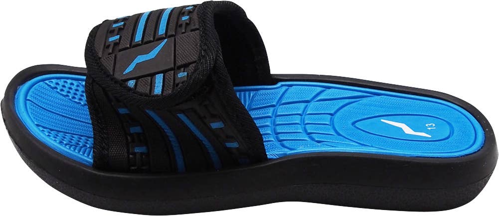 Norty Boys' Slide Sandals – Adjustable Strap Shower & Pool Sandals for Kids (#40345)