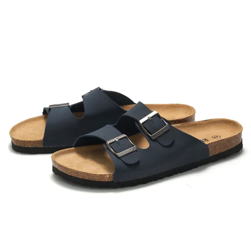 Men's & Women's Cork-Style Beach Sandals – Lightweight PU Slip-On | Sizes 35–45