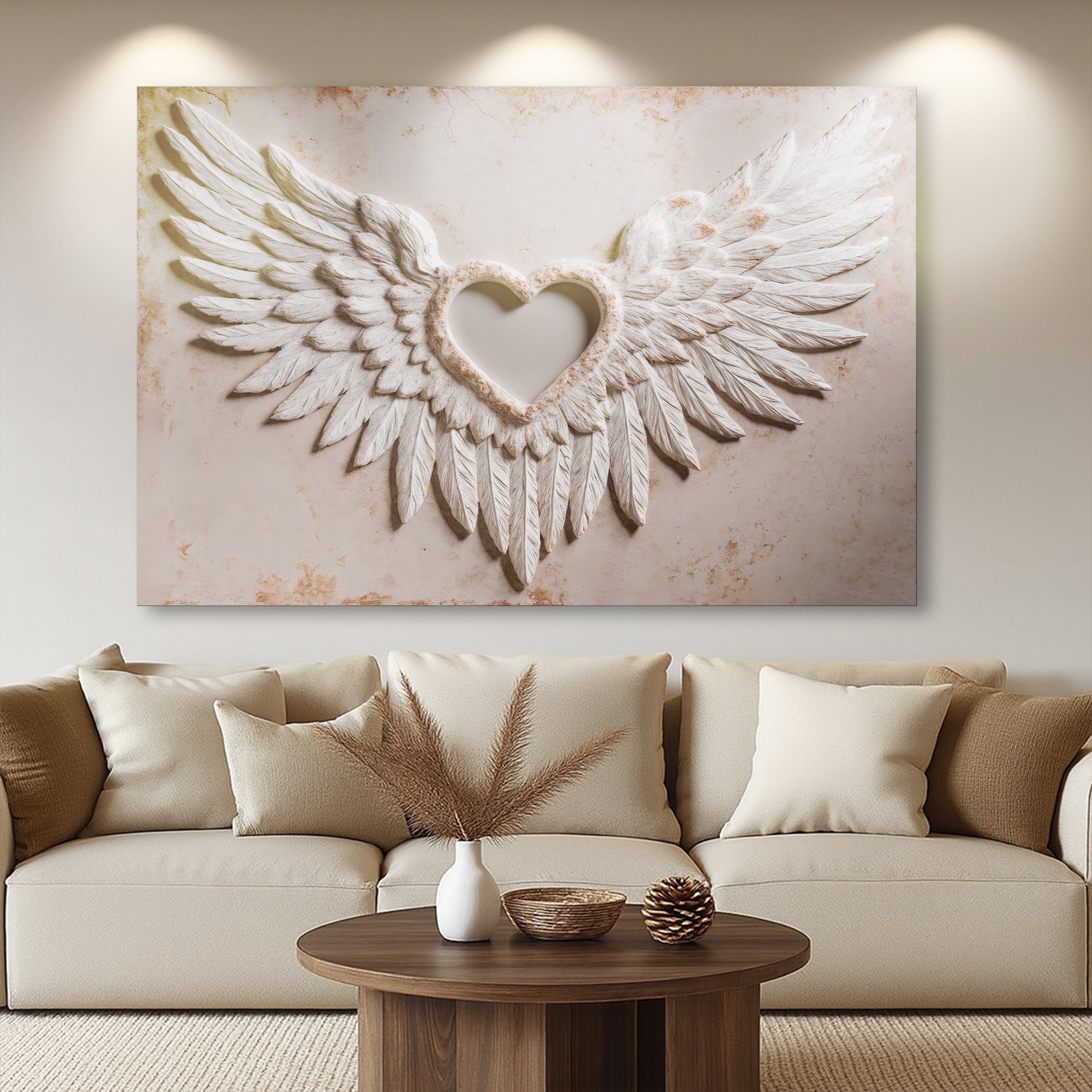 Wings of Love Abstract Canvas Wall Art II | Handcrafted | 3 Sizes | Ready to Hang