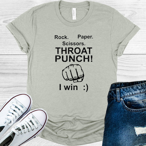 Gray t-shirt with humorous text design on a white background